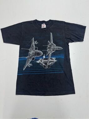 F-14 Tomcat Fighter Jet Vintage 1988 Blackbird Black T-Shirt Adult Size Small